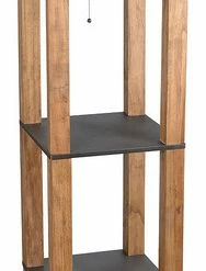 Promo 😉 Lamps Per Se Natural Wooden Shelf Floor Lamp 🎁