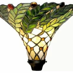 Best deal 😉 Warehouse Of Tiffany, Inc Tiffany-Style Green Leaf Torchiere Lamp 🤩